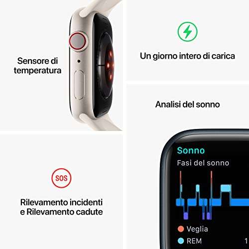 Apple Watch Series 8 (GPS + Cellular) 41mm Edelstahl gold mit Milanaise-Armband gold