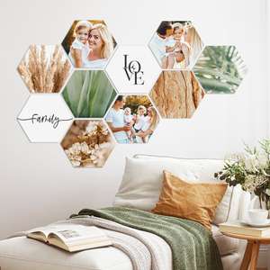 Lieblingsfoto: 85% Rabatt auf alle personalisierten Muchopix Hexagon Bilder, gratis Versand für Größe 23x27cm 6 Stück