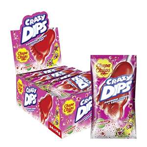 Chupa Chups Crazy Dips Erdbeere, 24er Thekendisplay, Strawberry-Flavour, 24 x 14g