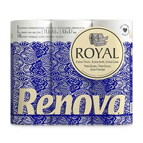 2x Renova ROYAL Toilet Paper 9 Rolls , 4-lagig