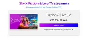 Sky x Fiction & Live TV streamen für nur € 11,99 / Monat