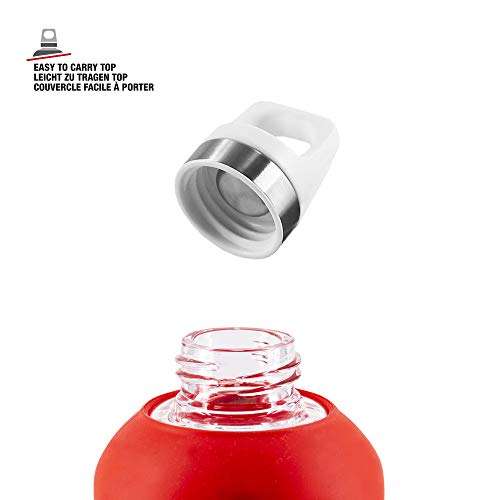 SIGG Star Trinkflasche, 0,5l - Schadstofffreie Trinkflasche aus Glas mit Silikonhülle