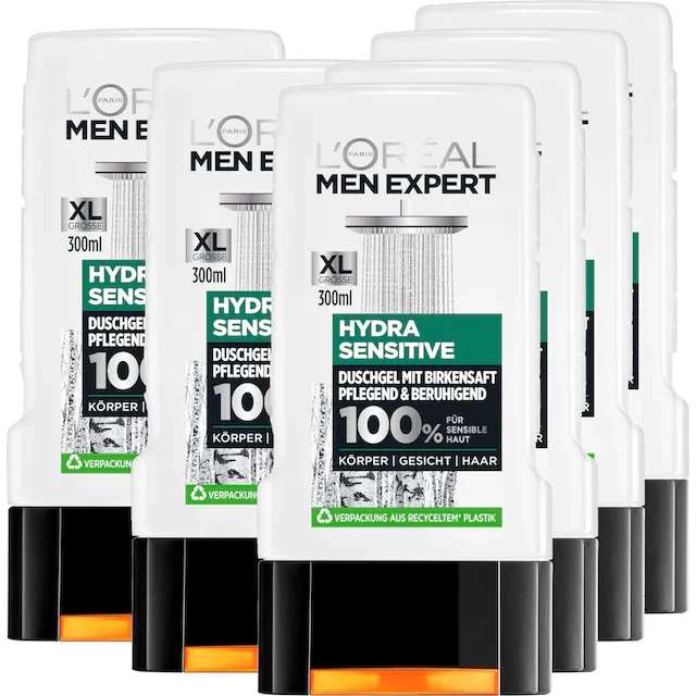 6x 300ml L'Oréal Men Expert Hydra Sensitive Duschgel