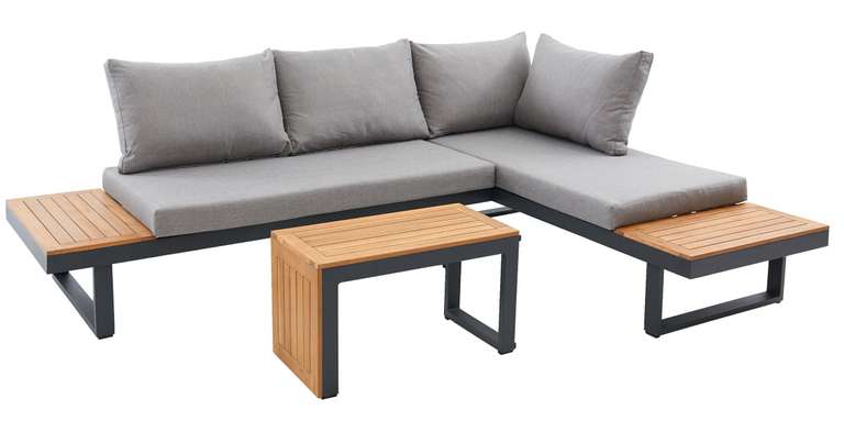3-teilige Lounge Garnitur aus Akazienholz