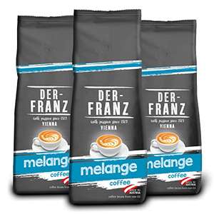 3x 500g Der-Franz Melange-Kaffee, ganze Bohne