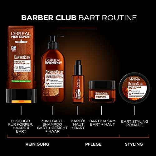 L'Oréal Men Expert Barber Club XXL Duschgel für Männer, für Körper, Haare & Bart, 400 ml