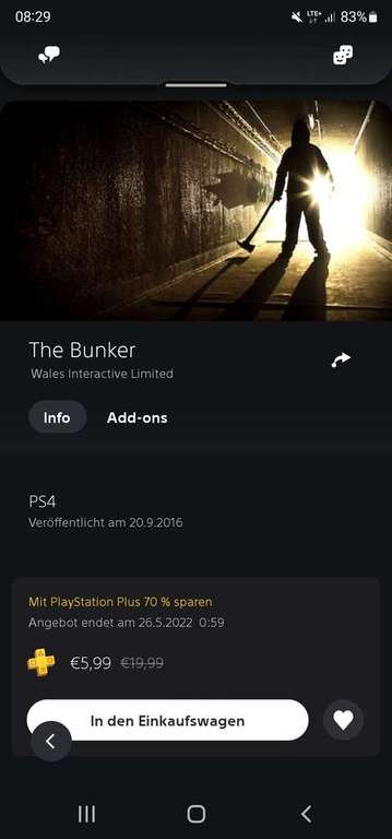 The Bunker (PSN STORE/PREIS NUR FÜR PLAYSTATION PLUS MITGLIEDER)
