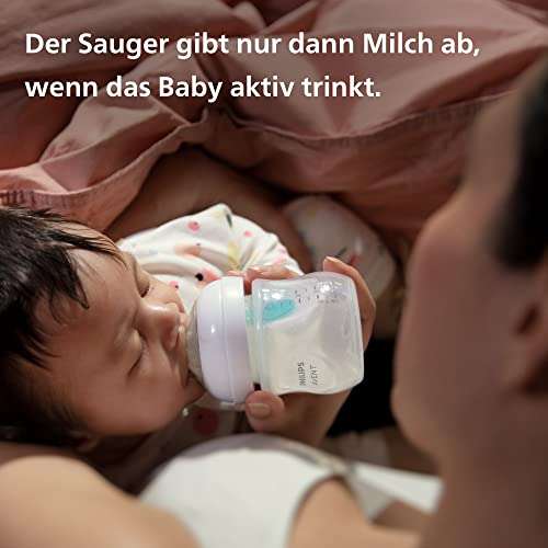 Philips "Avent 4 Babyflaschen" mit AirFree Ventil (Geschenkset für Neugeborene)