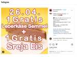 1x GRATIS Leberkäse Semmel + 1x GRATIS Sreja Eis 26.04.2023 im Tasty Retro in 1050 Wien