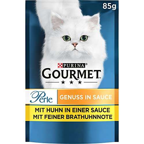 PURINA GOURMET Perle Genuss in Sauce Katzenfutter nass, mit Huhn, 26er Pack (26 x 85g)