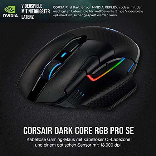 Corsair Dark Core RGB PRO SE kabellose Gaming-Maus mit Qi-Aufladefunktion