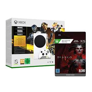 "Xbox Series S inkl. digitale Währung f. Fortnite, Rocket League u. Fall Guys" + "Diablo IV Standard Edition - Download Code"