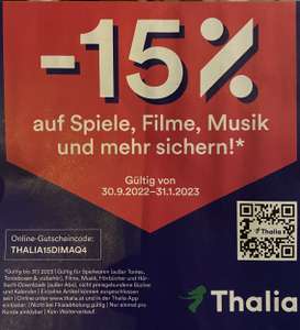 Thalia -15% auf Spiele, Filme, Musik und mehr*