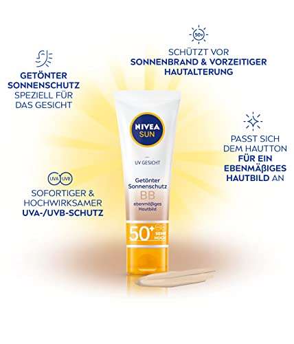 NIVEA SUN UV Gesicht getönter Sonnenschutz BB mit LSF 50+ (50 ml)