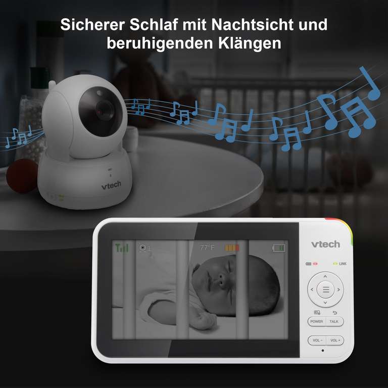 VTECH VM924 Babyphone mit Kamera, 5" Video Monitor, 300m Reichweite, HD Nachtsicht, 2-Way Talk, Temperatursensor