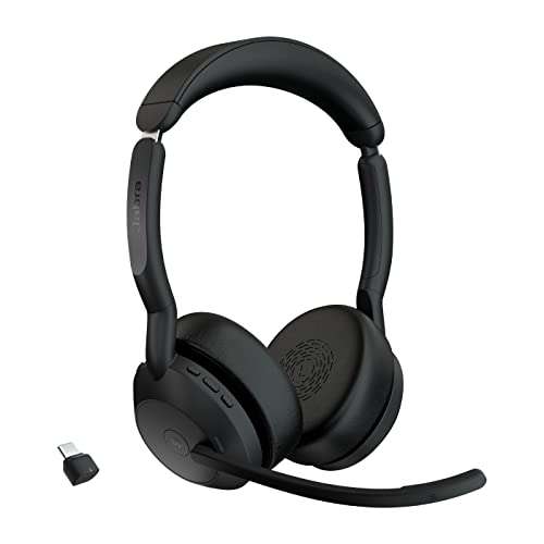 Jabra Evolve2 55 - schnurloses Stereo-Headset mit Jabra Air Comfort - Mikrofone mit Geräuschunterdrückung und ANC