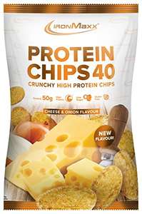 IronMaxx Protein Chips 40 High Protein Low Carb, Geschmack Cheese and Onion oder Hot Chilli