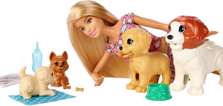 Barbie Hundesitterin mit Welpen