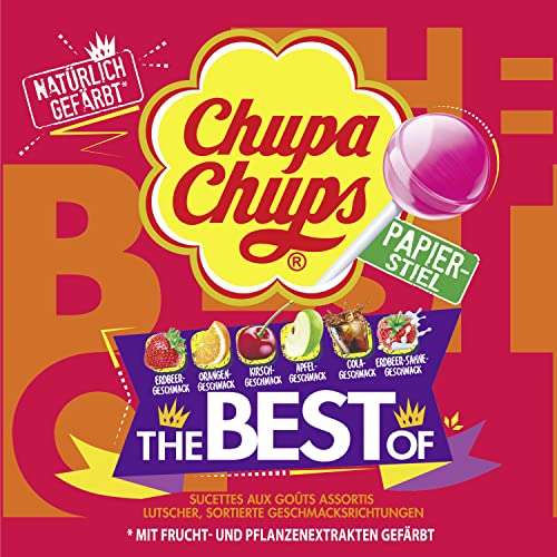 Chupa Chups Best of Lutscher-Dose, enthält 50 Lollis in 6 Geschmacksrichtungen
