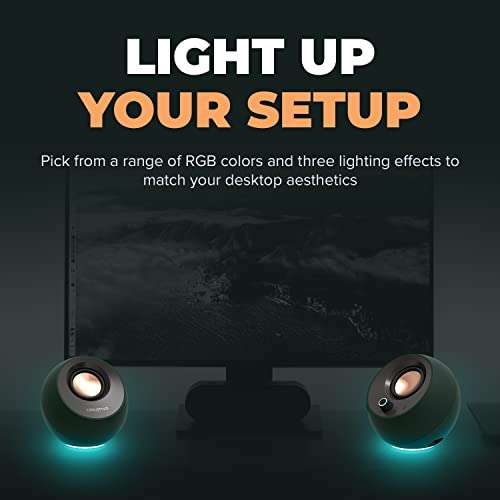 Creative Pebble Pro 2.0 USB-C PC-Lautsprecher mit Bluetooth und RGB-Beleuchtung