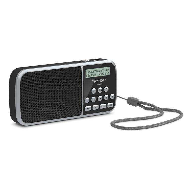 TechniSat VIOLA 3 – portables DAB Radio (DAB+, UKW, LCD Display, Kopfhöreranschluss, USB, Aux-In, LED Taschenlampe, Akku)