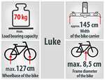 EUFAB 11514 Fahrradträger LUKE, E-Bike geeignet