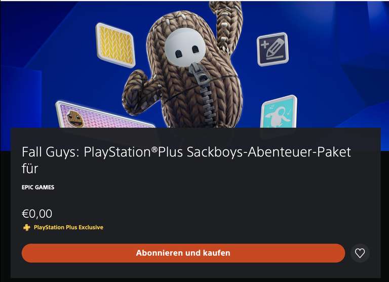 Fall Guys: PlayStationPlus Sackboys-Abenteuer-Paket
