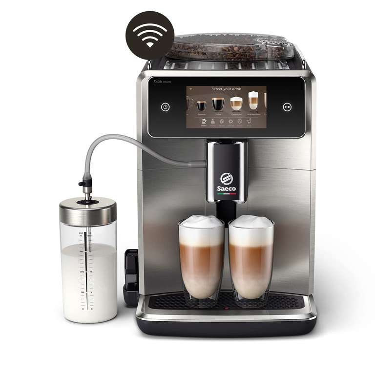 Saeco Xelsis Deluxe Kaffeevollautomat – WLAN-Konnektivität, 22 Kaffeespezialitäten, Intuitives 5"-Touchdisplay, Keramikmahlwerk