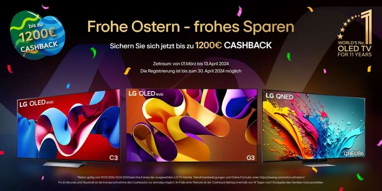 LG Home Entertainment Promotion „Frohe Ostern - frohes Sparen Cashback“