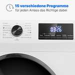 Bomann WA 7185 Frontlader Waschmaschine 8kg max. 1400 U/min mit 10 Jahre Motor-Garantie, 15 Waschprogramme & Dampffunktion