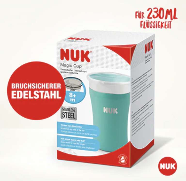 NUK Magic Cup Edelstahl mit Thermoeffekt 230ml