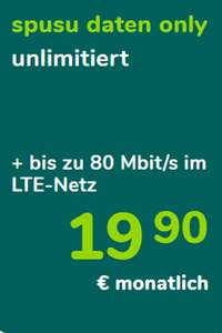 Spusu Daten only Aktion bis zu 80/20 Mbit/s (LTE)