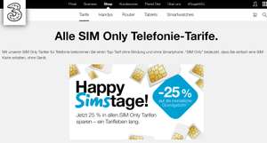 25% auf alle SIM-Only Tarife bei Hutchison Drei Austria