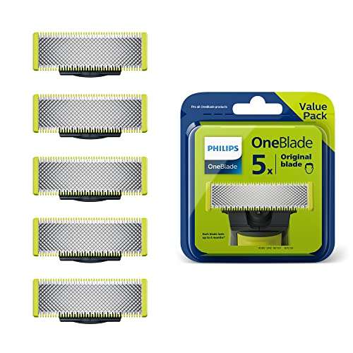 Philips OneBlade Ersatzklingen für alle OneBlade und OneBlade Pro Modelle (Modell QP250/50), 5er-Pack
