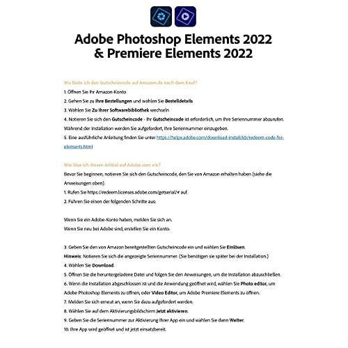 Adobe Photoshop Elements 2022 und Premiere Elements 2022, PKC (deutsch) (PC/MAC)