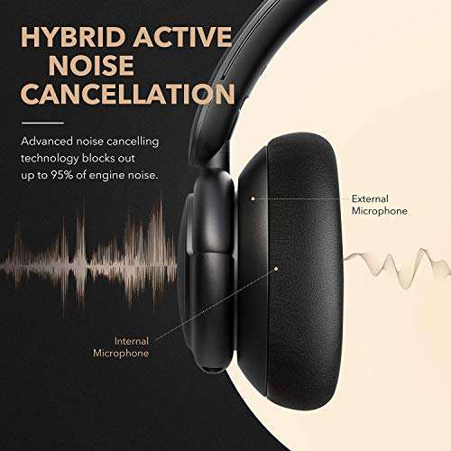 Soundcore Life Q30 (generalüberholt) Bluetooth-Kopfhörer mit Hybrid Active Geräuschisolierung,
