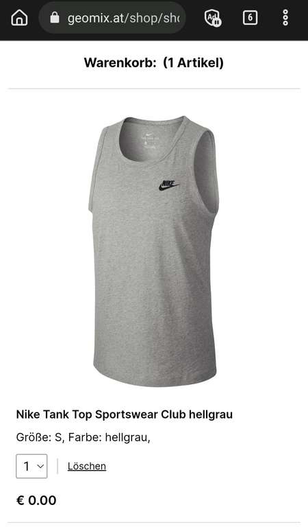 Preisfehler! Nike Tanktop hellgrau