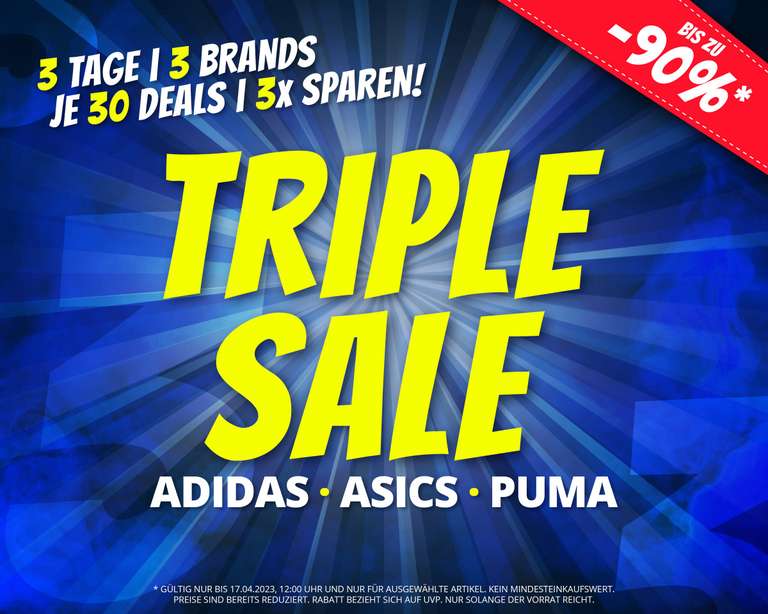 Sportspar: Adidas-Asics-Puma Triple Sale