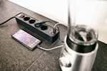 Brennenstuhl Ecolor Steckdosenleiste mit USB-Ladefunktion, Schalter, 4-fach, 1.5m, schwarz