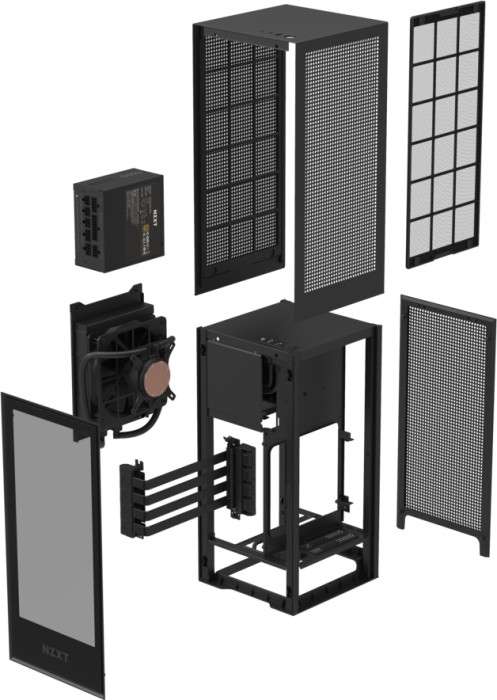 NZXT H1 (2021) schwarz, Glasfenster, 650W SFX12V, Mini-ITX Gehäuse inkl. 140mm Wasserkühlung