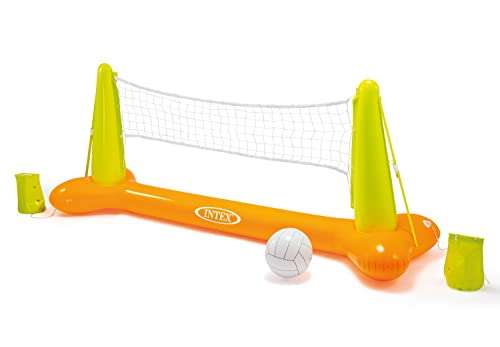 Intex Fun Goals Game - Aufblasbares Wasserballspiel - Wasserballnetz & Volleyballnetz