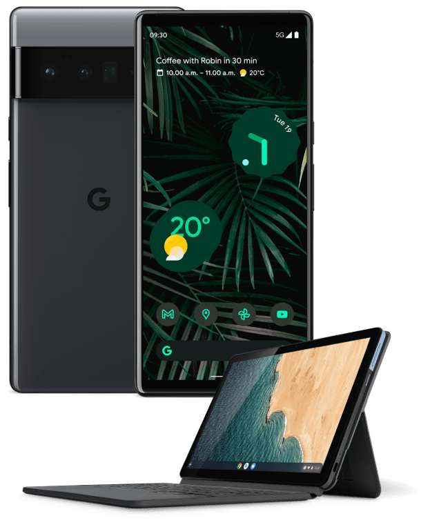 Google Pixel 6 oder Pixel 6 Pro kaufen und das Lenovo IdeaPad Duet Chromebook als Geschenk sichern.