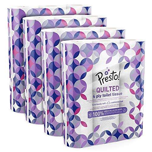 48 Rollen Presto! 4-lagiges Toilettenpapier (12x 4x 160 Blätter)
