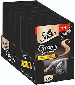 Sheba Creamy Snacks – Cremiges Katzen-Leckerli mit Huhn & Käse – 7 x 9 x 12g