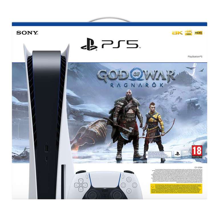 PlayStation 5 mit Laufwerk inkl. God Of War (PS5) als Downloadcode