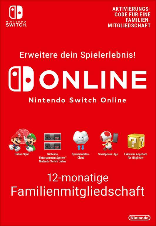 12 Monate Nintendo Switch Online / Online Family