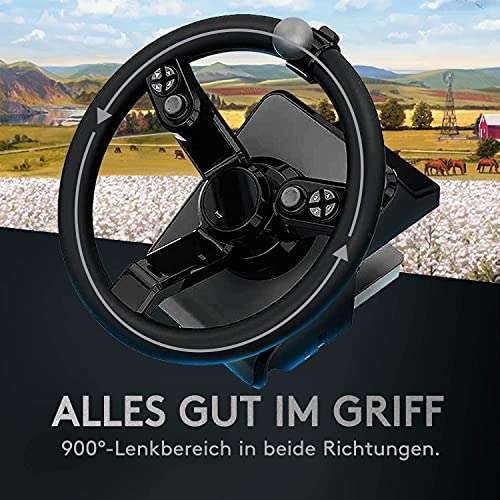 Logitech G Saitek Farm Sim Controller Bundle aus Lenkrad, Steuerkonsole, Gas- und Bremspedal, 900° Lenkbereich, 38+ Tasten