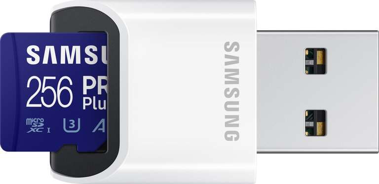 (Lokal: 1150 & 1220 Wien) Samsung PRO Plus 256 GB microSD-Speicherkarte mit USB-Kartenleser