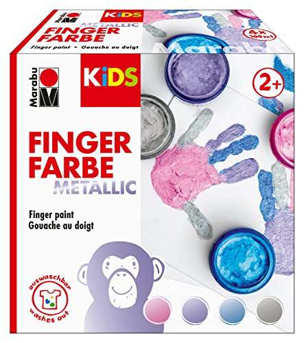 Marabu Kids - Fingerfarbe Set Metallic 4 Stück