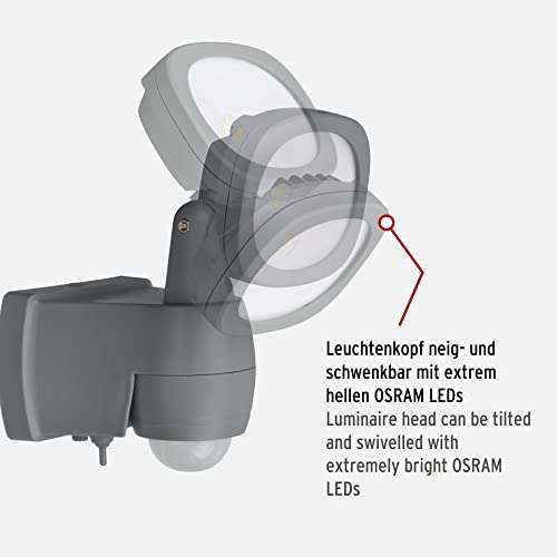 Brennenstuhl LED Lufos Wandleuchte mit Batterie und Bewegungsmelder